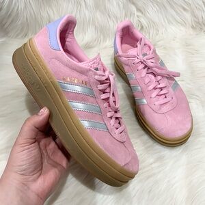 Adidas Kids' Gazelle Bold True Pink Gum Sneaker